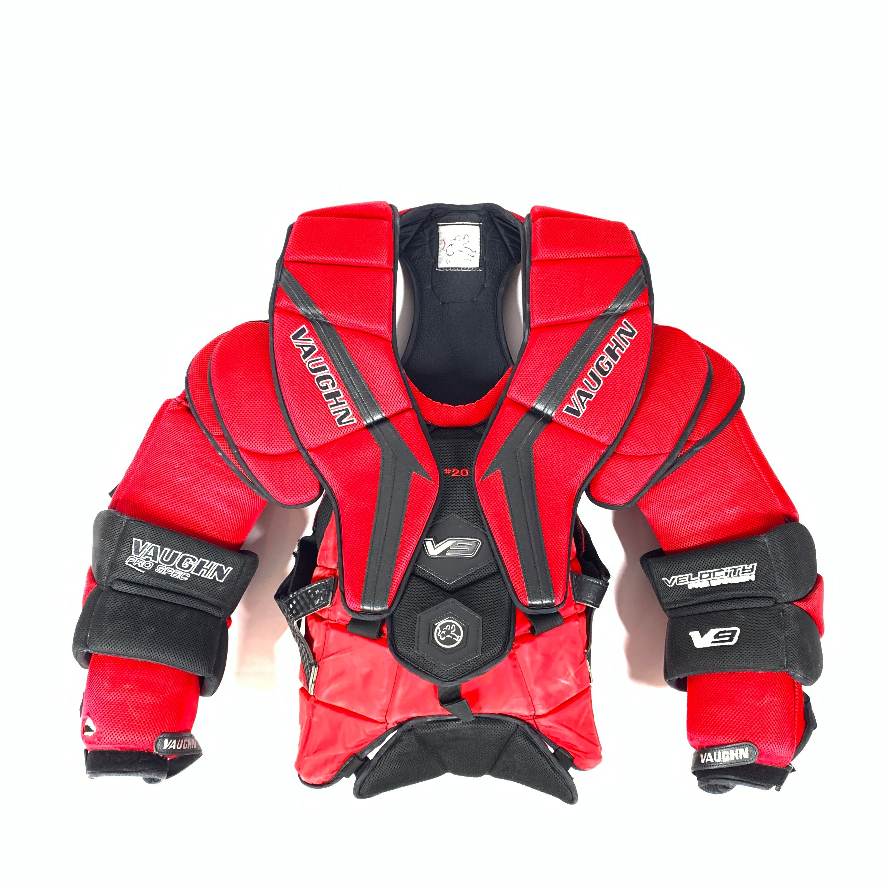 Vaughn Velocity V9 - Used Pro Stock Goalie Chest Protector (Red/Black)